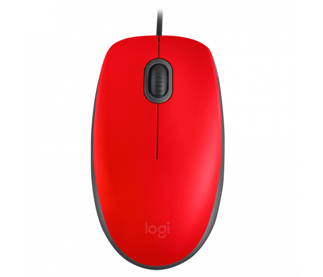 Mouse com fio USB Logitech M110 Vermelho