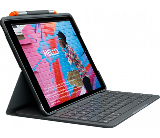 Capa com teclado Logitech Slim Folio para iPad 7ª e 8ª geração