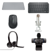Kit Logitech Performance Mouse + Teclado + Mouse Pad + Headset + Webcam + Microfone - Grafite e Prata - 1