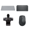 Kit Logitech Performance Mouse + Teclado + Mouse Pad + Webcam + Microfone - Grafite e Cinza - 1