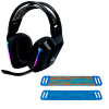 Headset Gamer Sem Fio Logitech G733 7.1 - Preto + Faixa de Cabeça para Headset Logitech G335 e G733 cor Azul - 1