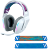 Headset Gamer Sem Fio Logitech G733 7.1 - Branco + Faixa de Cabeça para Headset Logitech G335 e G733 cor Azul - 1